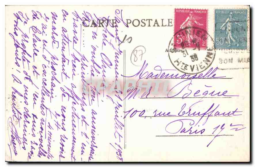 CPA St Junien Hte Vienne La Glane au bas Moulin  — Back
