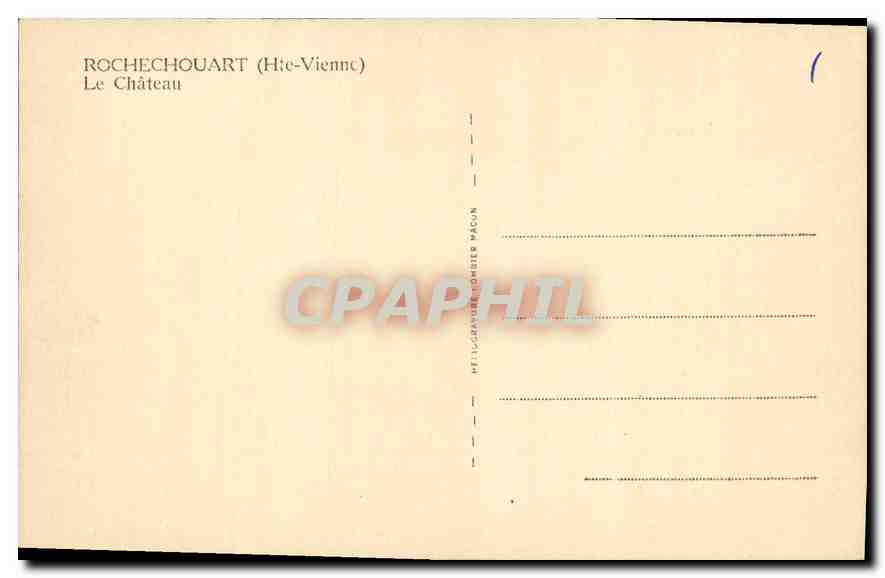 CPA Rochechouart Hte Vienne Le Chateau  — Rückseite
