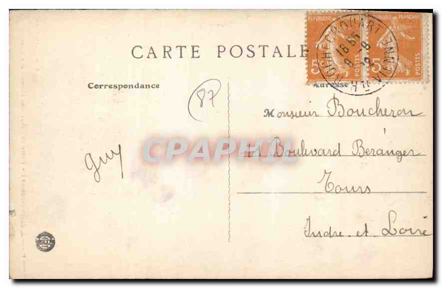 CPA Rochechouart Porte de l'Ancienne Maison des Consuls  — Rückseite