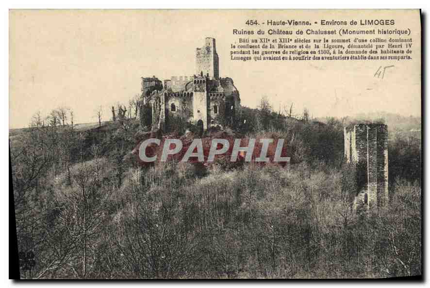 CPA Hte Vienne Environs de Limoges Ruines du Chateau de Chalusset 