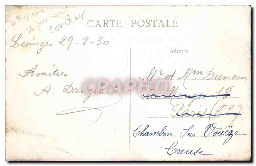 Environ de Limoges — Vallée de la Vienne — Aux Pâquerettes — Éditeur : C. P. A. n° 294 — Rückseite