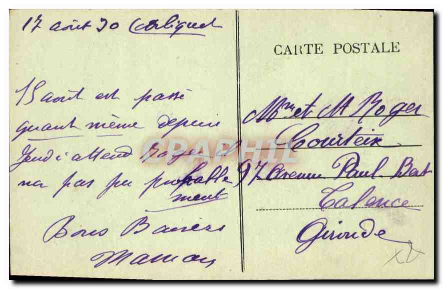 CPA Chapelle de N D d'Arliquet  — Verso