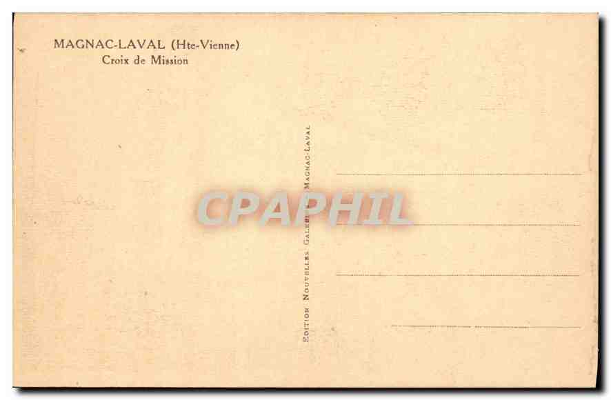 CPA Magnac Laval Hte Vienne Croix de Mission  — Verso