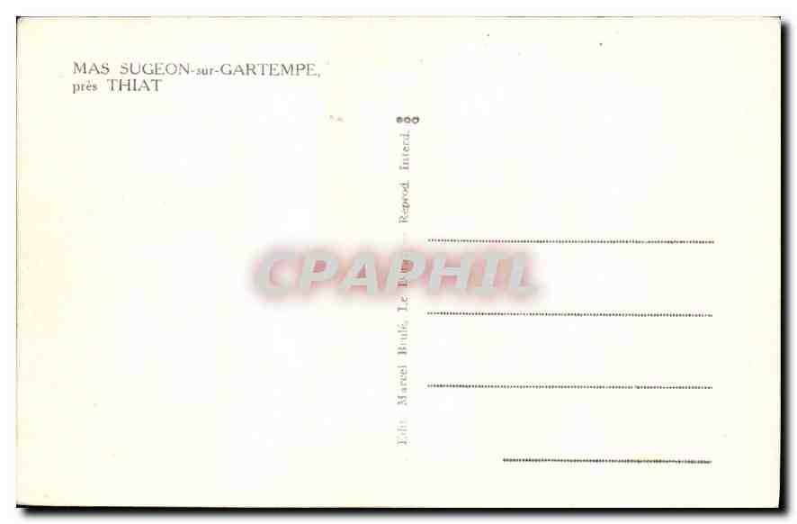 CPA Mas Sugeon sur Gartempe pres Thiat  — Rückseite