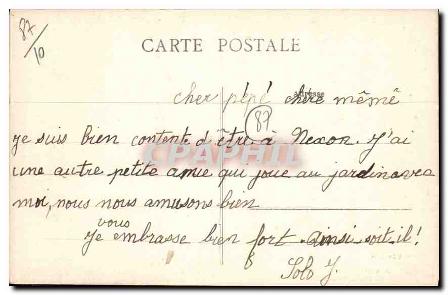 CPA Nexon Parc du Chateau Le Rocher St Ferreol  — Verso