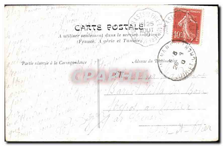 CPA Environs de Thiat La Cote au Chapt  — Rückseite