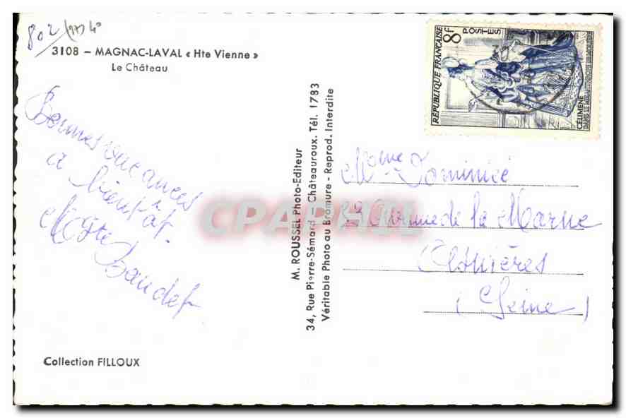 CPA Magnac Laval Hte Vienne Le Chateau  — Back