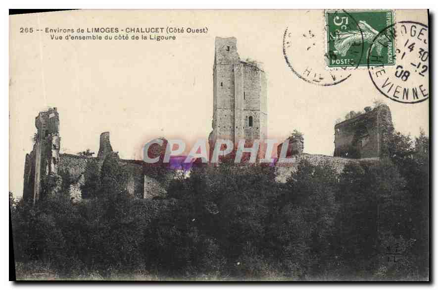 CPA Environs de Limoges Chalucet Cote Ouest Vue d'Ensemble du cote de la Ligoure 