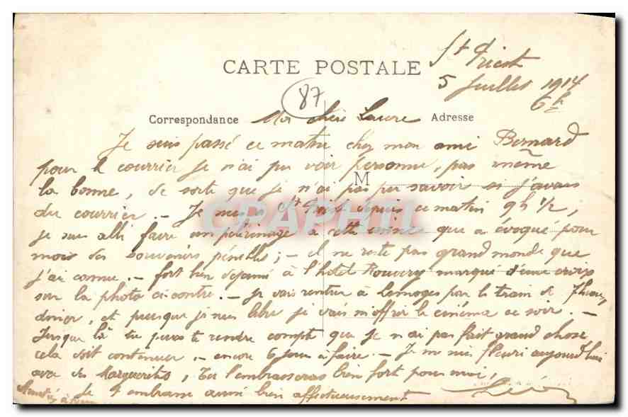 CPA Le Confluent de la Vienne et du Taurion  — Rückseite