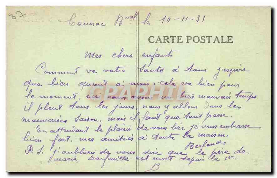 CPA Coussac Bonneval H V Le Chateau le Pont Levis  — Rückseite