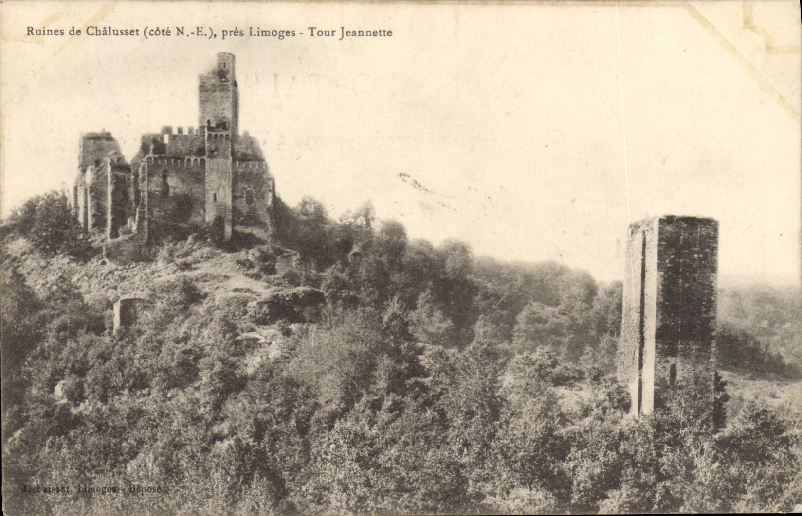 CPA Ruines de Chalusset cote N E pres Limoges Tour Jeannette 