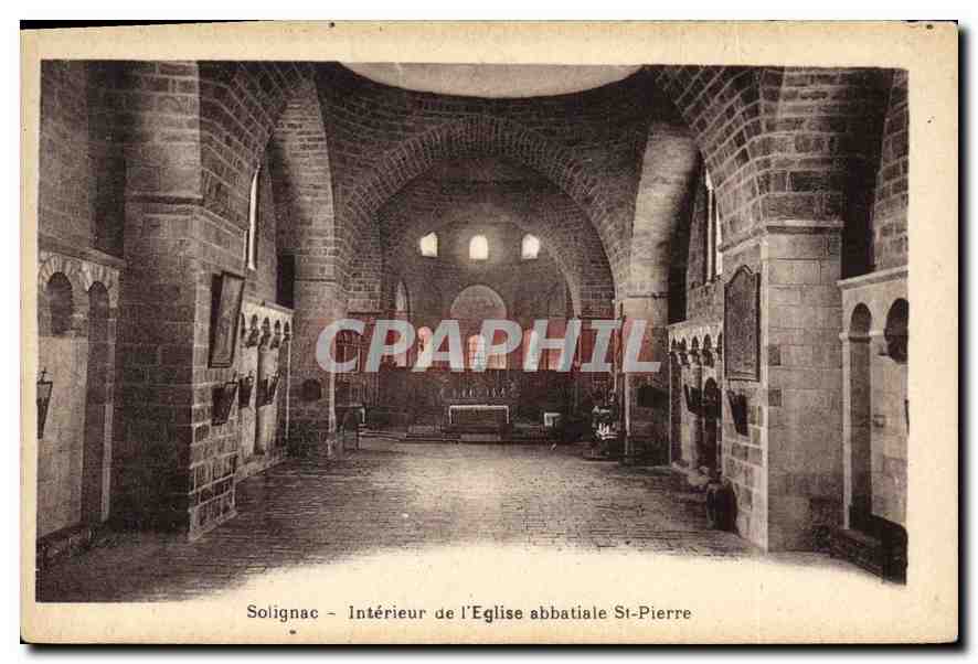 CPA Solignac Interieur de l'Eglise abbatiale St Pierre 