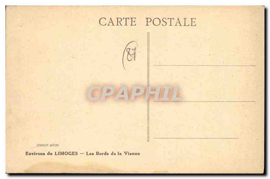 CPA Environs de Limoges Les bords de la Vienne  — Rückseite