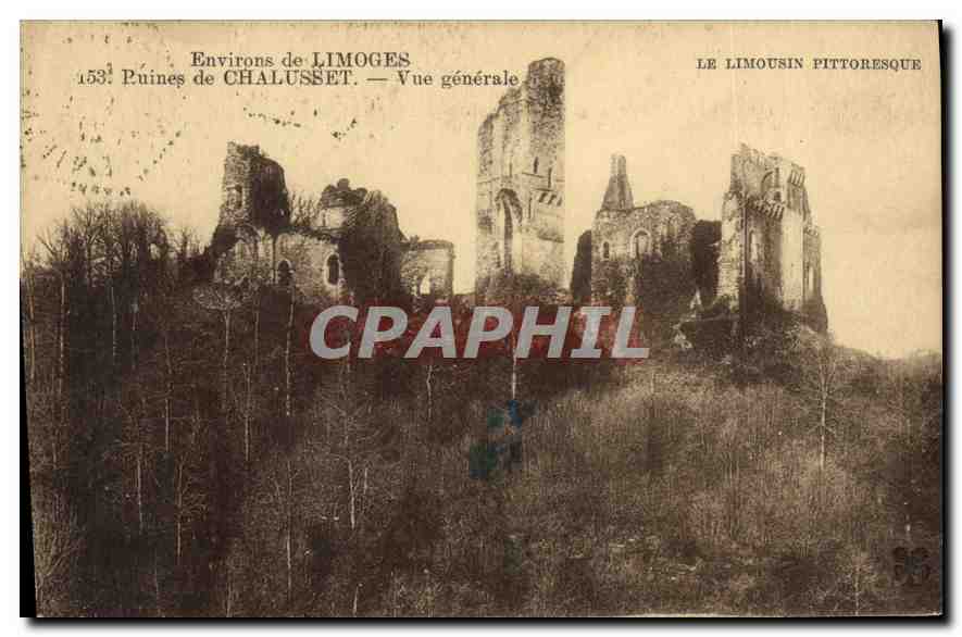 CPA Environs de Limoges Ruines de Chalusset Vue generale 