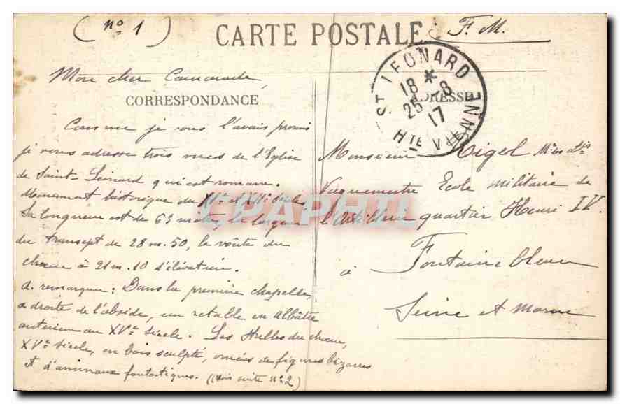 Saint-Léonard (Haute-Vienne) — Intérieur de l'église (1603) — Carte postale n°17 — Reverso