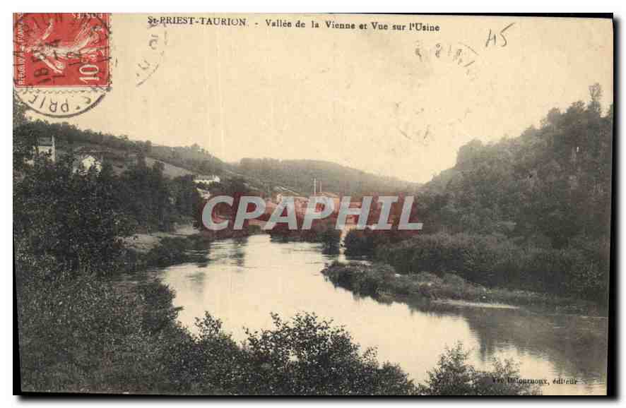 CPA St Priest Taurion Vallee de la Vienne et Vue sur l'Usine 