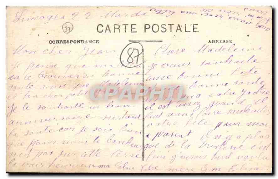 CPA Environs de Limoges Les Tour de Chalucet  — Rückseite