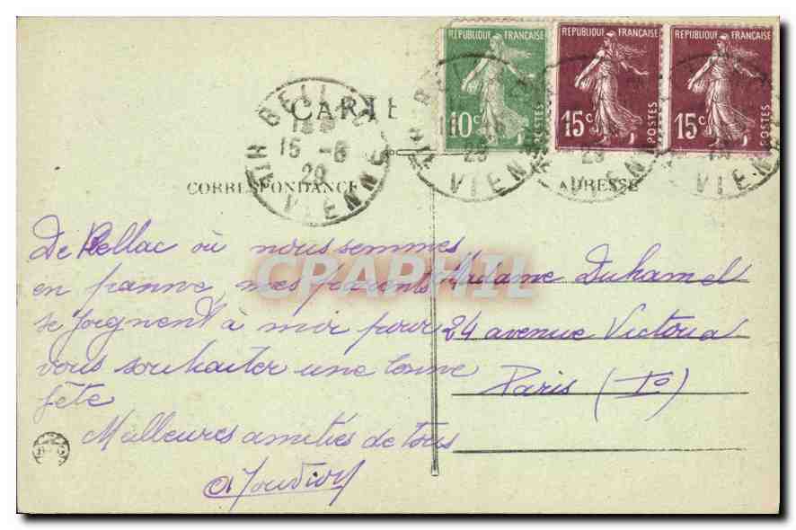 Bellac (Haute-Vienne) — Die Kirche — Miles Vinson, Verlag Nr. 50 — Rückseite