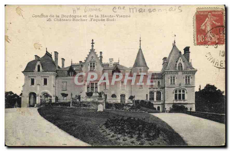 CPA Confins de la Dordogne et de la Haute Vienne Chateau Rocher Facade Sud 