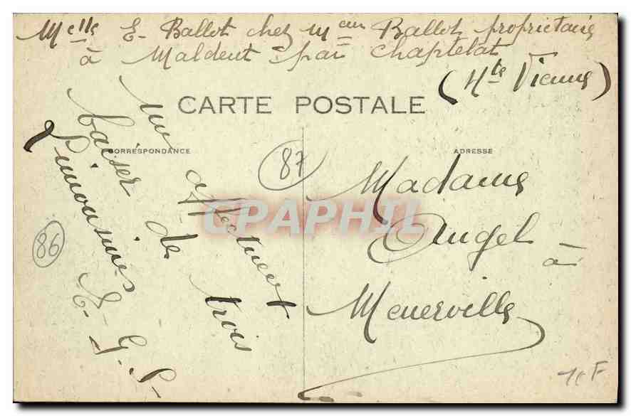 CPA Environs de Limoges Ruines du Chateau de Chalucet  — Rückseite
