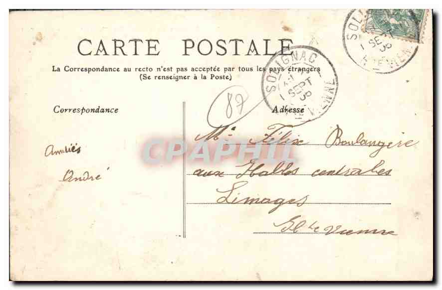 CPA Environs de Limoges Chalucet Cote Nord Est Donjon et partie anterieure jusqu'a la Porte d'Entree — Rückseite