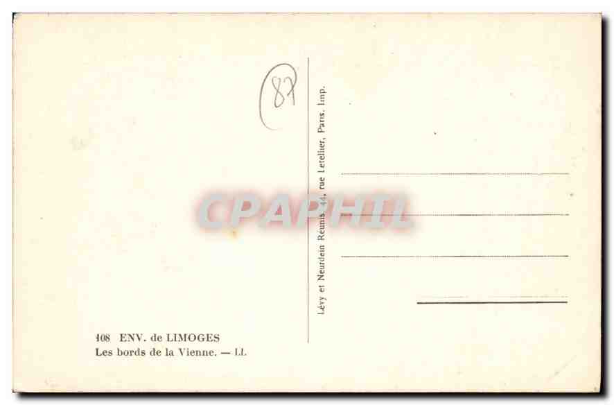 CPA Env de Limoges Les bords de la Vienne  — Rückseite