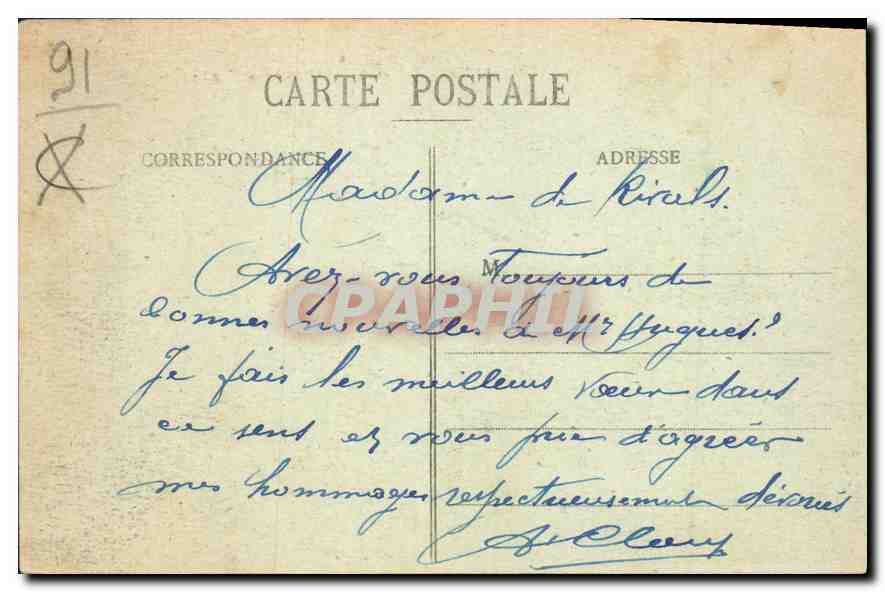 CPA Dourdan S et O Le Chateau et l'Eglise  — Rückseite