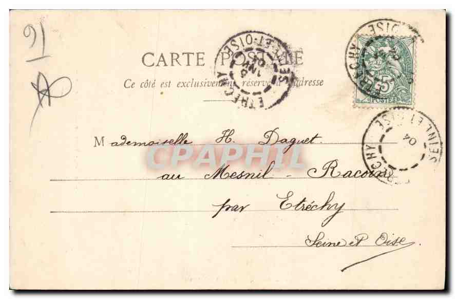 CPA Dourdan S et O Le Parc Buste de Francique Sarcey  — Rückseite