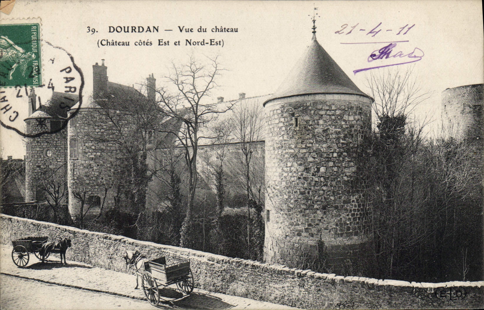 Dourdan — Vue du château (Château côtés Est et Nord-Est) — Éditeur : Château-Gaillard, n°39