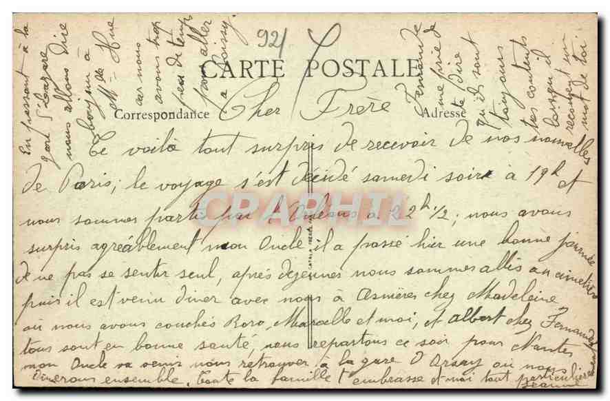 CPA Asnieres Chateau Puget Ensemble du Parc  — Rückseite