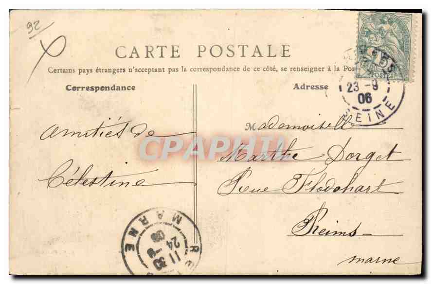 CPA Asnieres Entree du Cimetiere des Chiens  — Rückseite