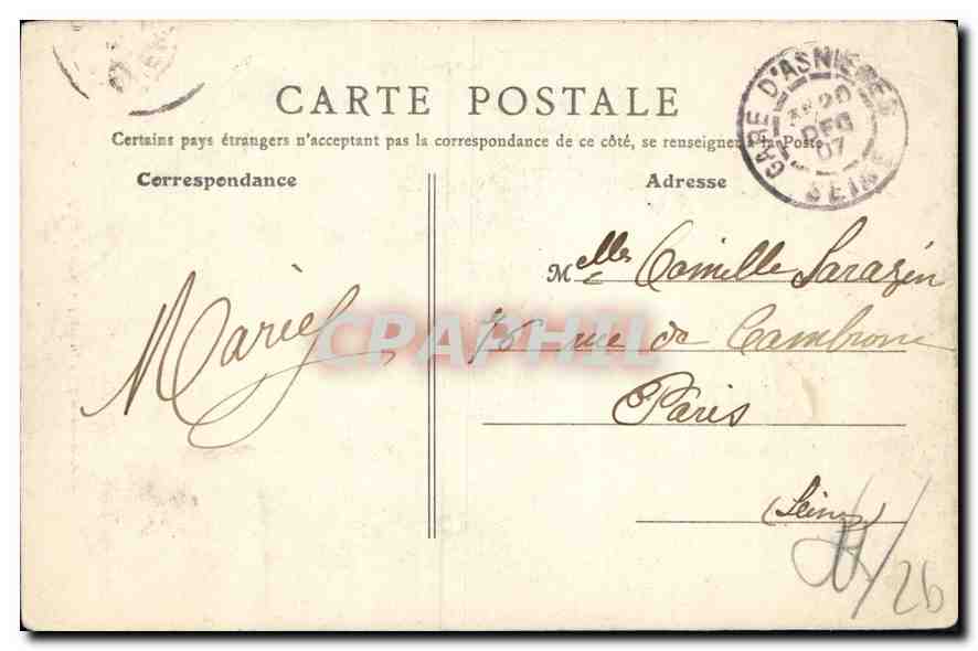 CPA Asnieres Barry Chien souveteur  — Rückseite