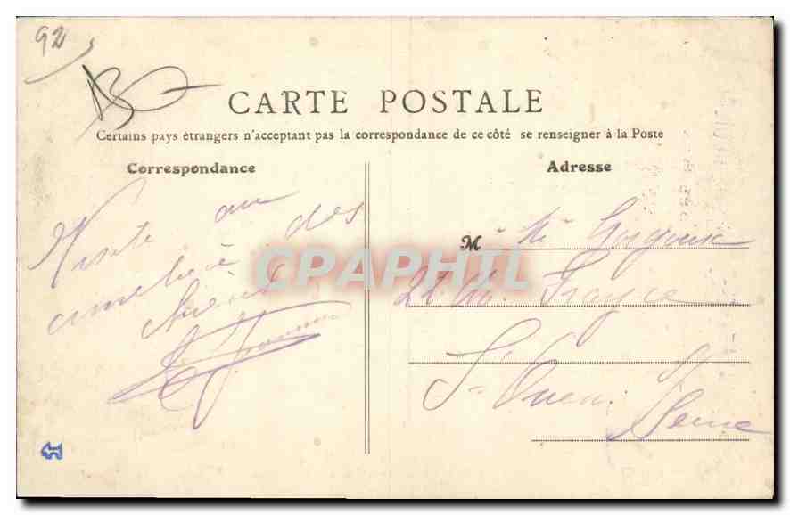 CPA Asnieres Cimetiere des Chiens  — Rückseite