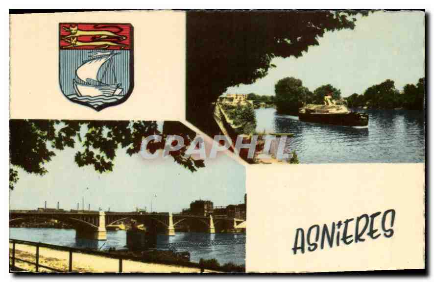 CPA Asnieres Le pont l'ile des Ravageurs 