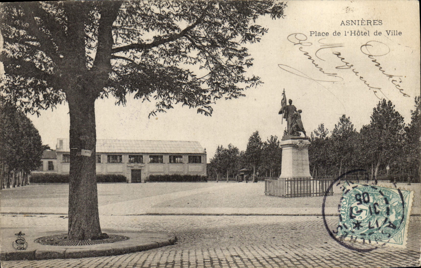 CPA Asnieres Place de l'Hotel de Ville 
