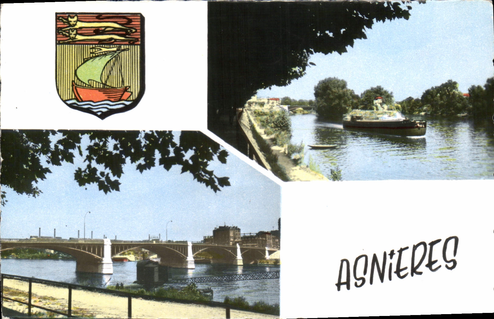 CPA Asnieres Le pont l'ile des Ravageurs 