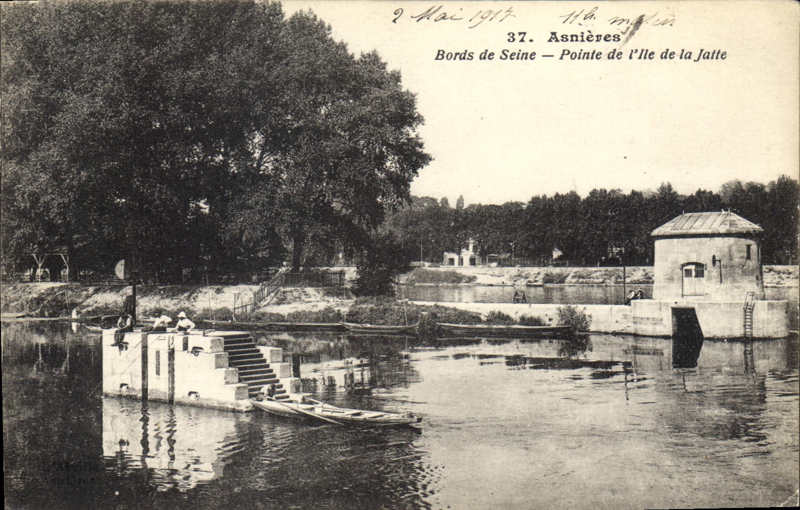 CPA Asnieres Bords de Seine Pointe de i'lle de la Jatte 