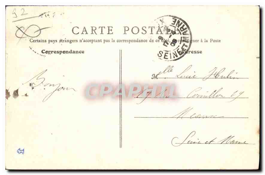 CPA Asnieres Vue prise sous le Pont du Chemin de Fer  — Rückseite