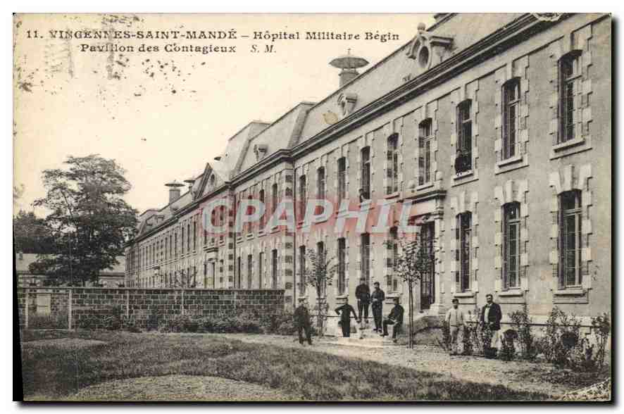 CPA Vincennes Saint Mande Hopital Militaire Begin Pavillon des Contagieux Militaria