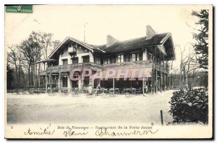 Bois de Vincennes — Restaurant de la Porte Jaune — Éditeur : Graphphil
