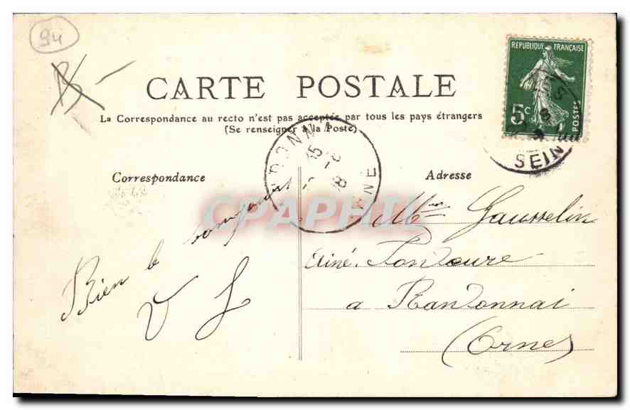 CPA Bois de Vincennes Le Camp de Saint Maur Militaria — Rückseite