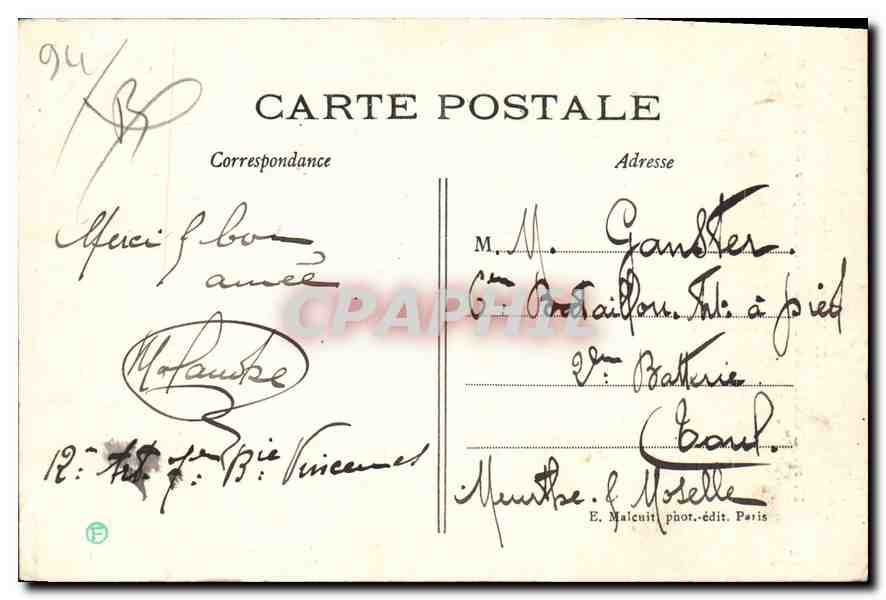 Vincennes — Porte d'entrée du vieux Fort un jour de fête — E.M. — Rückseite