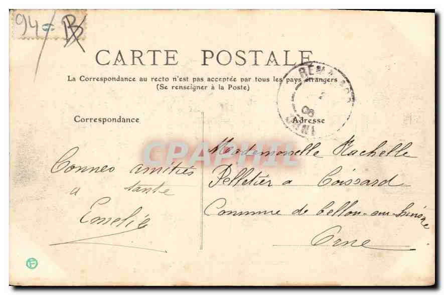 Vincennes — Le Château-Pavillon du Roi, casernement actuel du 26e Bataillon de Sapeurs à Pied et École d'Administration Militaire — Collection F. Fleur — Verso