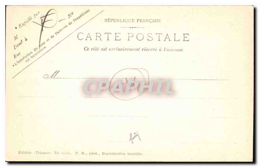 Villeneuve-Saint-Georges — Pont sur l'Yères — Édition Trélanon, No. 1250 — Verso