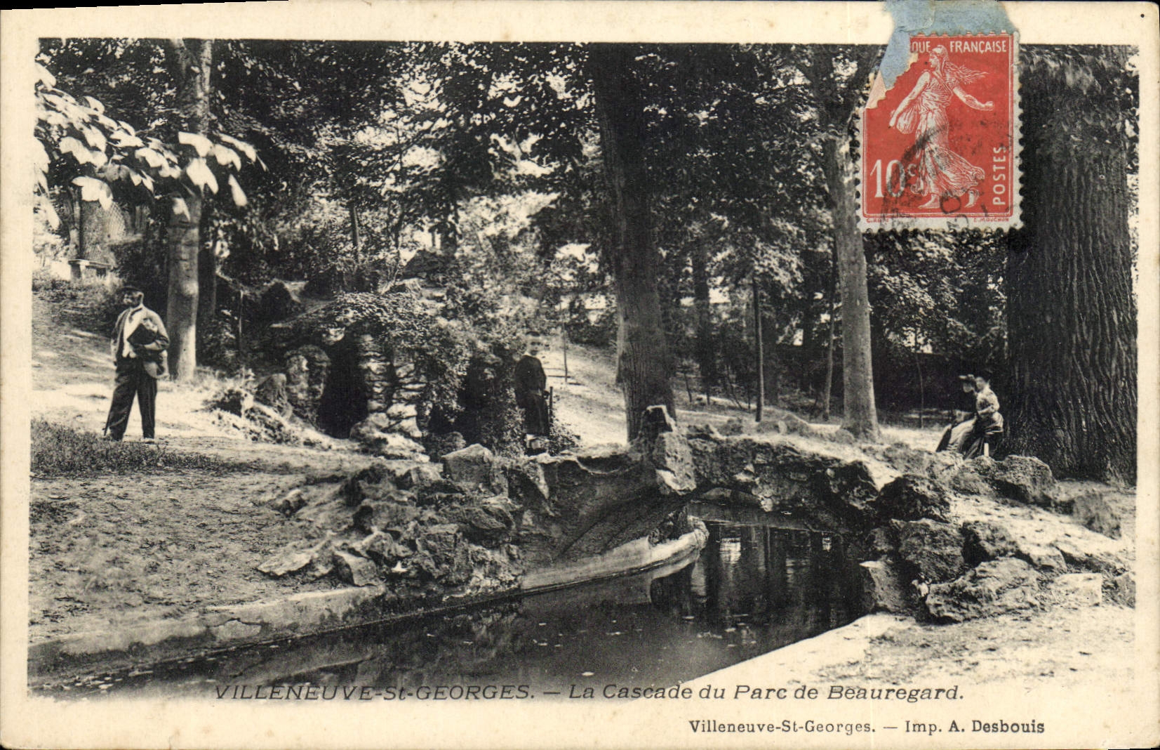 CPA Villeneuve Saint Georges La Cascade Parc de Beauregard 
