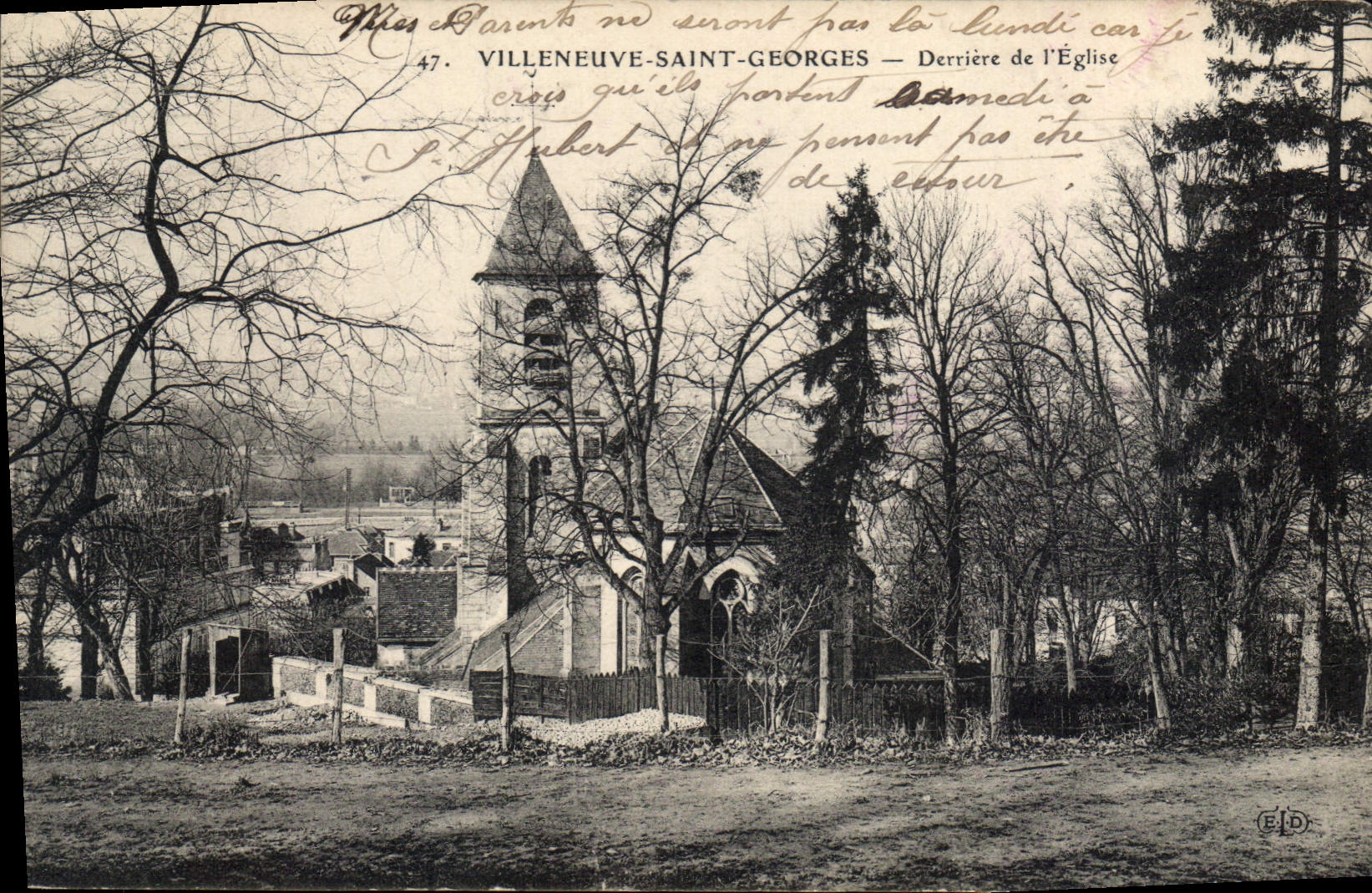 Villeneuve-Saint-Georges — Derrière de l'Église — Éditeur EID, n°47