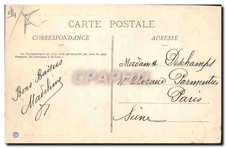 Villeneuve-Saint-Georges — Château sur l'Yerres — Librairie J. Dumont — Verso