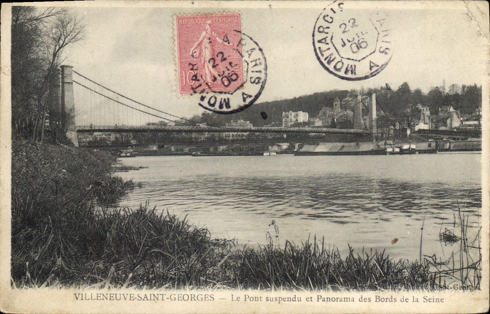 Villeneuve-Saint-Georges — Le Pont suspendu et Panorama des Bords de la Seine