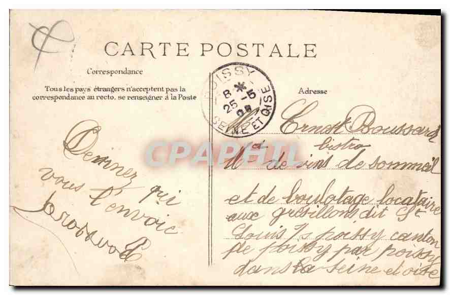 Villeneuve-Saint-Georges — Vue sur Paris — Éditeur non identifié, n°4 — Verso