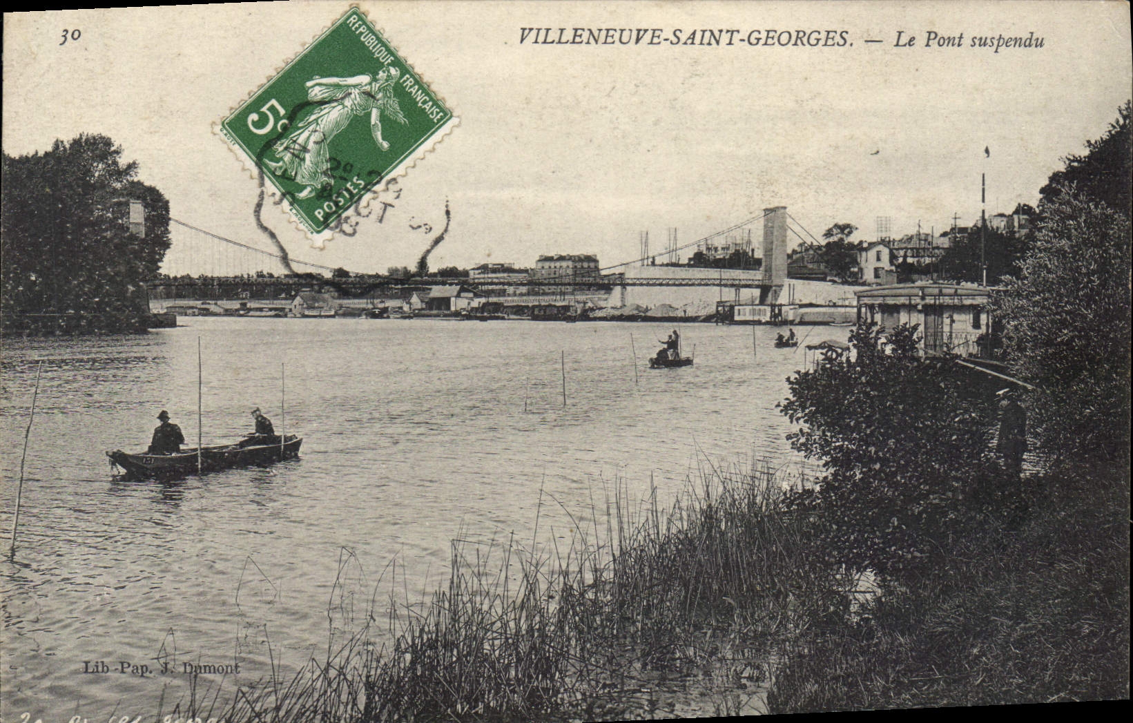 Villeneuve-Saint-Georges — Le Pont suspendu — Lib. Pap. J. Damont